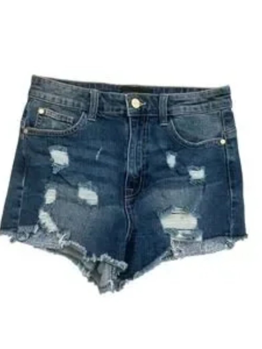 Kendall + Kylie The Icon Short Distressed Medium Wash Denim Shorts Size 28